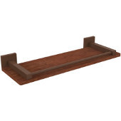  Montero Collection 16 Inch Solid IPE Ironwood Shelf with Gallery Rail, Antique Bronze