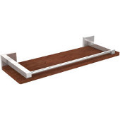  Montero Collection 16 Inch Solid IPE Ironwood Shelf with Gallery Rail, Polished Chrome