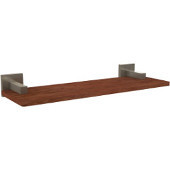  Montero Collection 16 Inch Solid IPE Ironwood Shelf, Antique Pewter