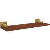  Montero Collection 16 Inch Solid IPE Ironwood Shelf, Unlacquered Brass