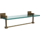  Montero Collection 16 Inch Glass Vanity Shelf with Integrated Towel Bar, Brushed Bronze