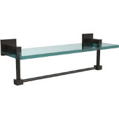  Montero Collection 16 Inch Glass Vanity Shelf with Integrated Towel Bar, Oil Rubbed Bronze
