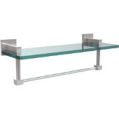  Montero Collection 16 Inch Glass Vanity Shelf with Integrated Towel Bar, Polished Chrome