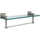  Montero Collection 16 Inch Glass Vanity Shelf with Integrated Towel Bar, Polished Nickel