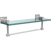  Montero Collection 16 Inch Glass Vanity Shelf with Integrated Towel Bar, Satin Chrome