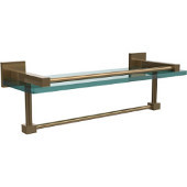  Montero Collection 16 Inch Gallery Glass Shelf with Towel Bar, Brushed Bronze