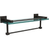  Montero Collection 16 Inch Gallery Glass Shelf with Towel Bar, Oil Rubbed Bronze