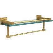  Montero Collection 16 Inch Gallery Glass Shelf with Towel Bar, Polished Brass