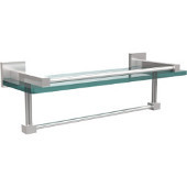  Montero Collection 16 Inch Gallery Glass Shelf with Towel Bar, Satin Chrome