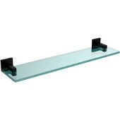  Montero Collection 22 Inch Glass Vanity Shelf with Beveled Edges, Matte Black