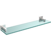  Montero Collection 22 Inch Glass Vanity Shelf with Beveled Edges, Satin Chrome