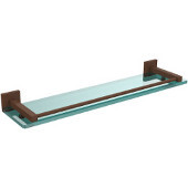  Montero Collection 22 Inch Glass Shelf with Gallery Rail, Antique Bronze