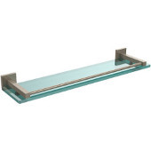  Montero Collection 22 Inch Glass Shelf with Gallery Rail, Antique Pewter
