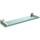  Montero Collection 22 Inch Glass Shelf with Gallery Rail, Polished Nickel