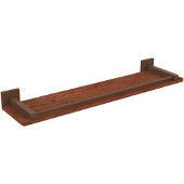  Montero Collection 22 Inch Solid IPE Ironwood Shelf with Gallery Rail, Antique Bronze