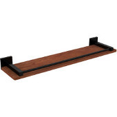  Montero Collection 22 Inch Solid IPE Ironwood Shelf with Gallery Rail, Matte Black