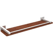  Montero Collection 22 Inch Solid IPE Ironwood Shelf with Gallery Rail, Polished Chrome