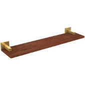  Montero Collection 22 Inch Solid IPE Ironwood Shelf, Unlacquered Brass