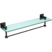  Montero Collection 22 Inch Glass Vanity Shelf with Integrated Towel Bar, Oil Rubbed Bronze