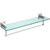  Montero Collection 22 Inch Glass Vanity Shelf with Integrated Towel Bar, Polished Chrome
