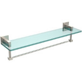  Montero Collection 22 Inch Glass Vanity Shelf with Integrated Towel Bar, Polished Nickel