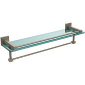  Montero Collection 22 Inch Gallery Glass Shelf with Towel Bar, Antique Pewter