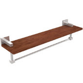  Montero Collection 22 Inch Solid IPE Ironwood Shelf with Integrated Towel Bar, Polished Chrome