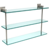  Montero Collection 22 Inch Triple Tiered Glass Shelf, Polished Nickel