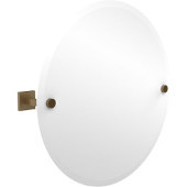  Montero Collection Contemporary Frameless Round Tilt Mirror with Beveled Edge, Brushed Bronze