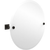  Montero Collection Contemporary Frameless Round Tilt Mirror with Beveled Edge, Oil Rubbed Bronze