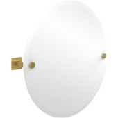  Montero Collection Contemporary Frameless Round Tilt Mirror with Beveled Edge, Polished Brass