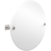  Montero Collection Contemporary Frameless Round Tilt Mirror with Beveled Edge, Polished Chrome