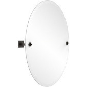  Montero Collection Contemporary Frameless Oval Tilt Mirror with Beveled Edge, Oil Rubbed Bronze