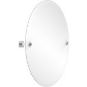  Montero Collection Contemporary Frameless Oval Tilt Mirror with Beveled Edge, Polished Chrome
