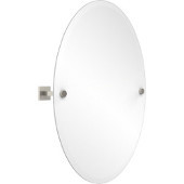  Montero Collection Contemporary Frameless Oval Tilt Mirror with Beveled Edge, Polished Nickel