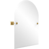  Montero Collection Contemporary Frameless Arched Top Tilt Mirror with Beveled Edge, Polished Brass