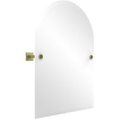  Montero Collection Contemporary Frameless Arched Top Tilt Mirror with Beveled Edge, Satin Brass