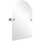  Montero Collection Contemporary Frameless Arched Top Tilt Mirror with Beveled Edge, Satin Nickel
