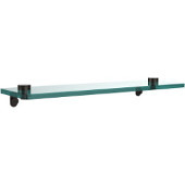  16 Inch Glass Vanity Shelf with Beveled Edges, Oil Rubbed Bronze