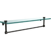  22 Inch Glass Vanity Shelf with Integrated Towel Bar, Oil Rubbed Bronze