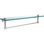  22 Inch Glass Vanity Shelf with Integrated Towel Bar, Polished Chrome