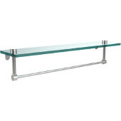  22 Inch Glass Vanity Shelf with Integrated Towel Bar, Satin Chrome