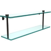  22 Inch Two Tiered Glass Shelf, Oil Rubbed Bronze