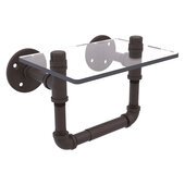  Pipeline Collection Toilet Tissue Holder with Glass Shelf in Oil Rubbed Bronze, 9-1/2'' W x 6-11/16'' D x 6-3/8'' H