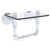  Pipeline Collection Toilet Tissue Holder with Glass Shelf in Polished Chrome, 9-1/2'' W x 6-11/16'' D x 6-3/8'' H