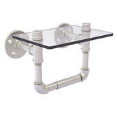  Pipeline Collection Toilet Tissue Holder with Glass Shelf in Satin Nickel, 9-1/2'' W x 6-11/16'' D x 6-3/8'' H