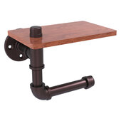  Pipeline Collection Toilet Paper Holder with Wood Shelf in Antique Bronze, 8-5/16'' W x 5-3/16'' D x 6-1/2'' H