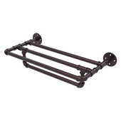  Pipeline Collection 18'' Wall Mounted Towel Shelf with Towel Bar in Antique Bronze, 18'' W x 10-13/16'' D x 5-13/16'' H