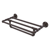 Pipeline Collection 18'' Wall Mounted Towel Shelf with Towel Bar in Oil Rubbed Bronze, 18'' W x 10-13/16'' D x 5-13/16'' H