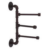  Pipeline Collection 3-Swing Arm Vertical Towel Bar in Antique Bronze, 3'' W x 10'' D x 15'' H